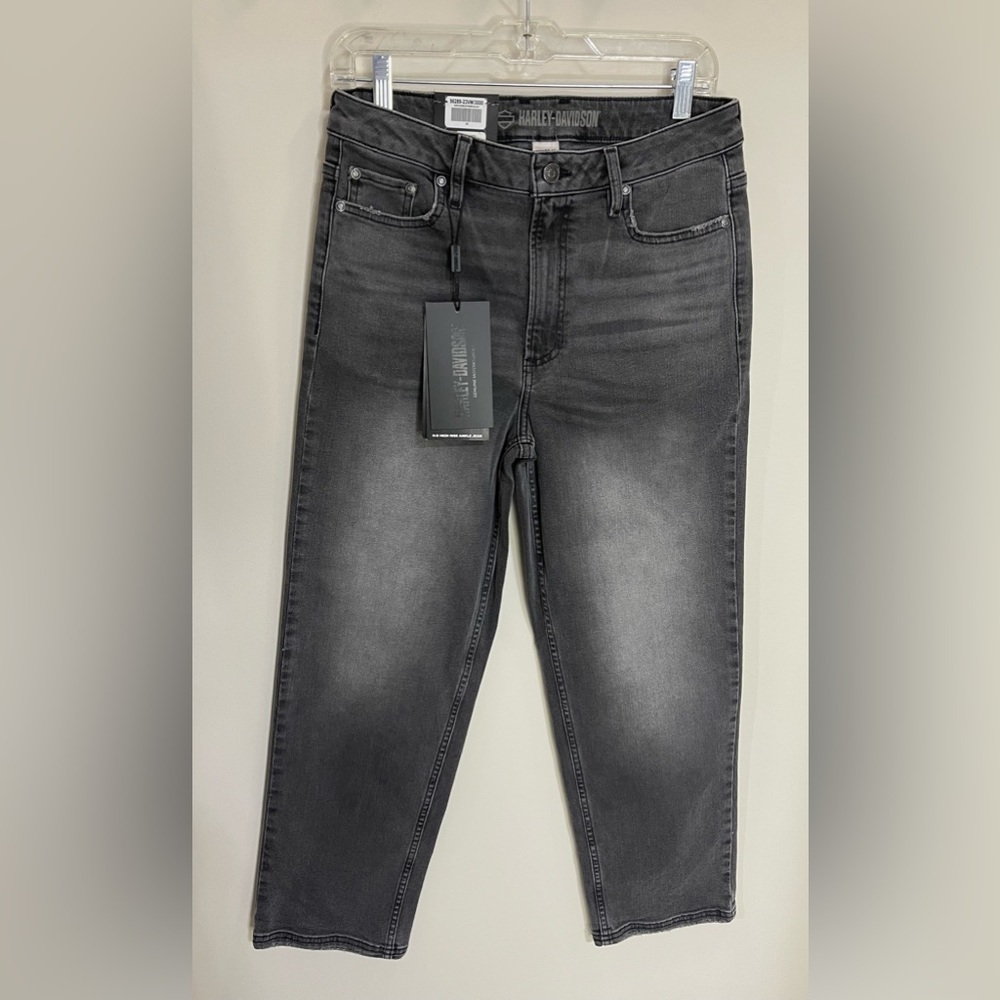 NWT Harley-Davidson High Rise Ankle Jean Black Various Sizes Slightly Fitted Hip